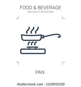 pan icon. high quality line pan icon on white background. from food collection flat trendy vector pan symbol. use for web and mobile