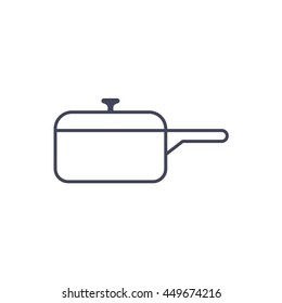 Pan icon, kitchen equipment vector and sihgn of dish pot 
