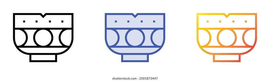 pan icon. Linear, Blue Fill and Gradient Style Design Isolated On White Background