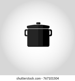 Pan icon. Logo or emblem. Flat design. Vector.
Illustration can be used in the internet shop, 
advertisements,banners, websites, infographics. Black color.
