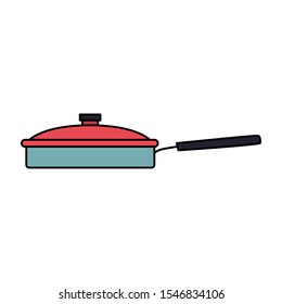 pan icon, over white background, vector illustration