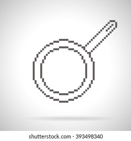 Pan icon in pixel art style with shadow on gradient background