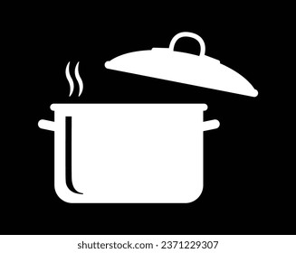 Pan icon. Pot icon. Cooking in pot . Cook icon. Soup pot icon.