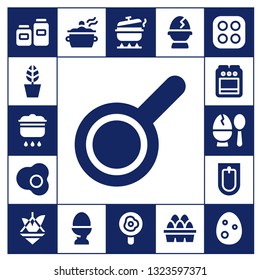 pan icon set. 17 filled pan icons.  Simple modern icons about  - Pots, Pot, Cooking, Pan, Egg, Stove, Bidet, Fried egg, Eggs