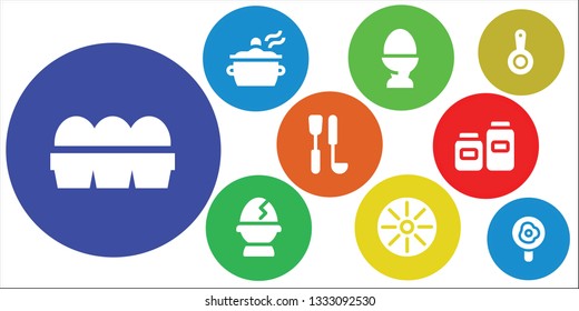 pan icon set. 9 filled pan icons.  Collection Of - Eggs, Pot, Egg, Pan, Soup ladle, Pots, Fried egg