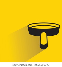 ícone de panorâmica com sombra no plano de fundo amarelo