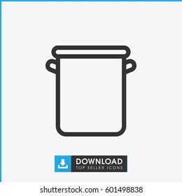 pan icon. simple outline pan vector icon. on white background.