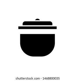Pan Icon Template Logo Design , Simple Emblem Isolated Illusration Outline Solid Background White
