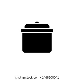 Pan Icon Template Logo Design , Simple Emblem Isolated Illusration Outline Solid Background White
