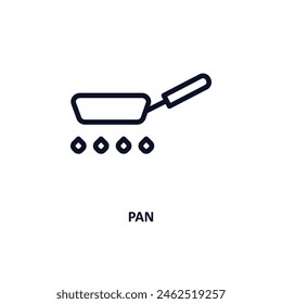 pan icon. Thin line pan icon from kitchen collection. Outline vector isolated on white background. Editable pan symbol can be used web and mobile