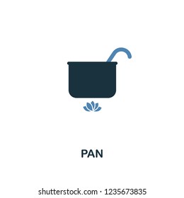 Pan icon. Two colors design style from meal icons collection. Simple illustration of pan icon