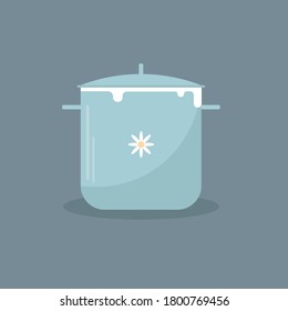 Pan icon vector. Blue pan