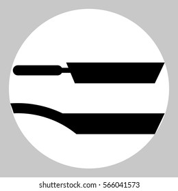 Pan icon vector illustration. Black icon in white circle at gray background. 