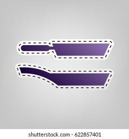 Pan icon vector illustration. Vector. Violet icon with outline for cutting out at gray background.