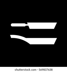 Pan icon vector illustration. White icon on black background.