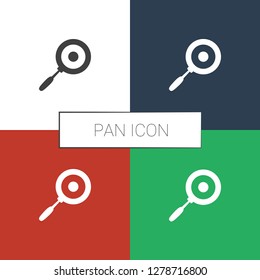 pan icon white background. Editable filled pan icon from restaurant. Trendy pan icon for web and mobile.