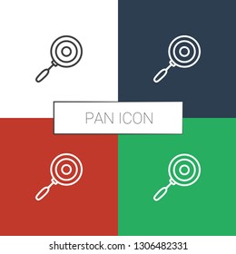 pan icon white background. Editable outline pan icon from restaurant. Trendy pan icon for web and mobile.