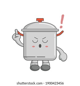 Pan kawaii character design style with one finger gesture