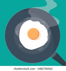 pan of kitchen with egg fried