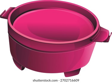 Pan Kitchen Pink Vector Draw Design Funny Cute Eat Cartoon