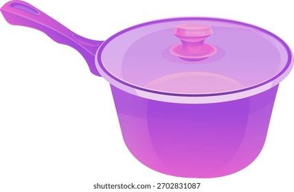 Pan Kitchen Pink Vector Draw Design Funny Cute Eat Cartoon