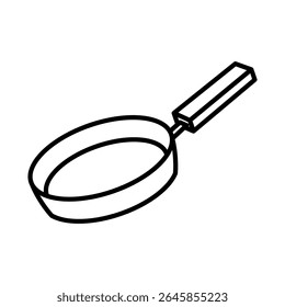 Pan. Kitchenware icon. Line vector kitchen utensil and tool. Cutlery illustration