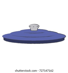 pan lid colorful silhouette with blurred contour vector illustration