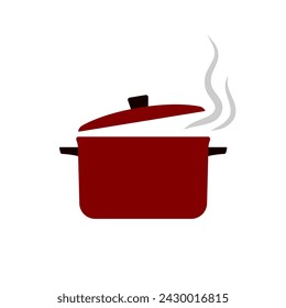 Pan with lid icon. Colored silhouette. Front side view. Vector simple flat graphic illustration. Isolated object on a white background. Isolate.