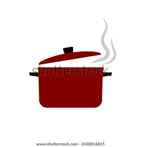 Pan with lid icon. Colored silhouette. Front side view. Vector simple flat graphic illustration. Isolated object on a white background. Isolate.