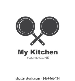 pan logo icon of cooking and kithen vector illustration