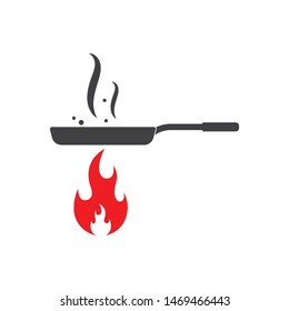 pan logo icon of cooking and kithen vector illustration