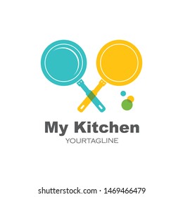 pan logo icon of cooking and kithen vector illustration