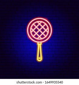 Pan Neon Sign. Vector Illustration of Kitchen Promotion.