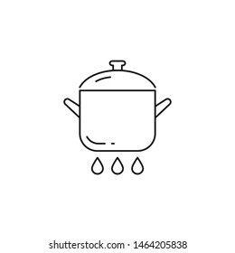 Pan on fire vector icon outline style