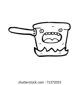 caricatura de pan on hob