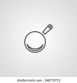 pan outline thin symbol, dark on white background, logo editable, creative template 