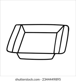 Dibujo vectorial del doodle del horno aislado en fondo blanco