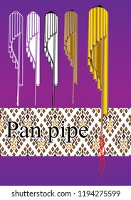 Pan pipe and Thai pattern background