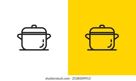 Pan pot logo icon design template. simple kitchen appliances restaurant catering set icon design