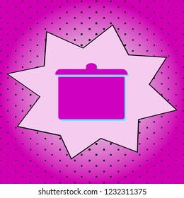 Pan . Purple icon pop-art background .Vector.