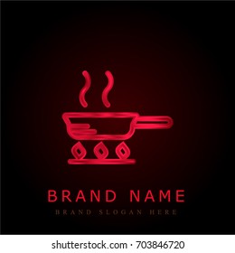 Pan red chromium metallic logo
