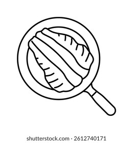 pan seared trout fish line icon vector. pan seared trout fish sign. isolated contour symbol black illustration