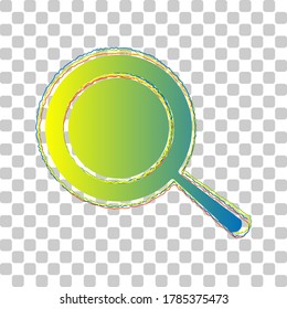 Pan sign. Blue to green gradient Icon with Four Roughen Contours on stylish transparent Background. Illustration.