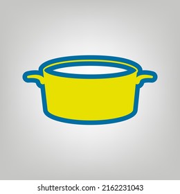 Pan sign. Icon in colors of Ukraine flag (yellow, blue) at gray Background. Illustration.