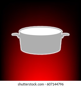 Pan sign. Postage stam or old photo style on red-black gradient background.