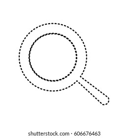 Pan sign. Vector. Black dashed icon on white background. Isolated.