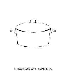 Pan sign. Vector. Black dotted icon on white background. Isolated.