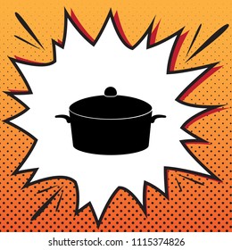 Pan sign. Vector. Comics style icon on pop-art background.