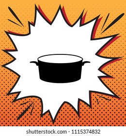 Pan sign. Vector. Comics style icon on pop-art background.