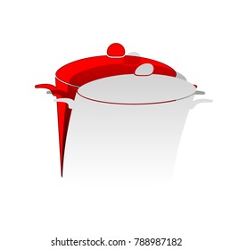Pan sign. Vector. Detachable paper icon with red body stock. Isolated.